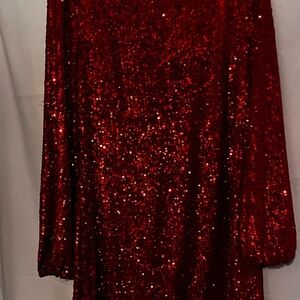 Alexia Admor Red Sequin Dress Detail